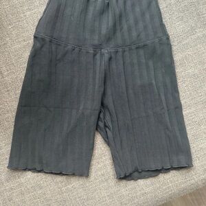 aerie Black Ribbed Bike Shorts